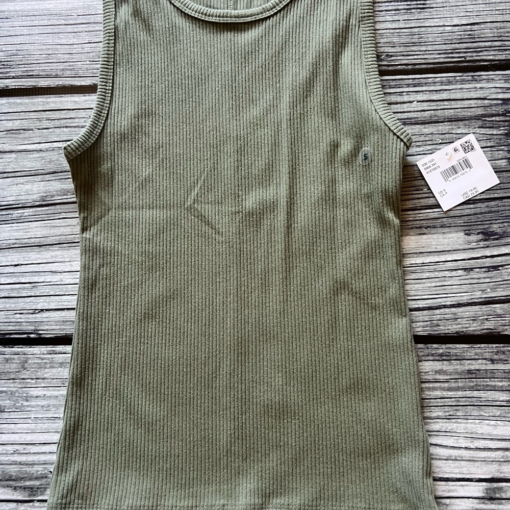 American Eagle Ribbed Olive Green Tank Top